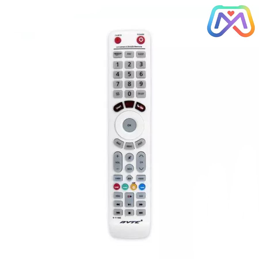 ریموت کنترل تلویزیون مادر و همه کاره NVTC مدل V-1190 با سرچ اتوماتیک