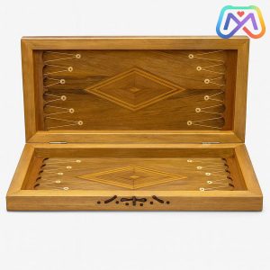 تخته نرد چوبی تمام گردو طرح گل و بوته