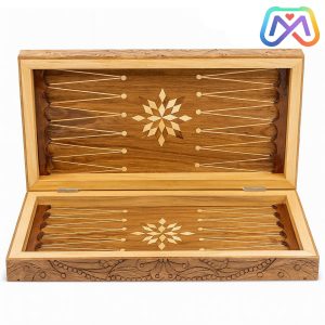 تخته نرد چوبی گردو طرح لبه خفاشی