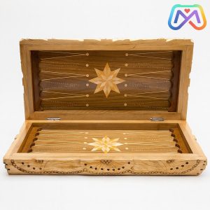 تخته نرد چوبی ریشه گردو طرح لبه تخت شفره