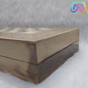 تخته نرد چوبی ریشه درخت کیکم طرح لبه تخت