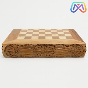 تخته نرد چوبی ریشه گردو طرح لبه تخت شفره