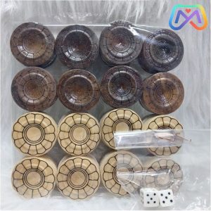 تخته نرد چوبی گردو طرح لبه خفاشی