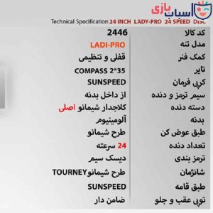 Alternative view of دوچرخه SUNSPEED - LADY-PRO سایز 24 کد 2446