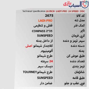 Alternative view of دوچرخه SUNSPEED - LADY-PRO سایز 26 کد 2675